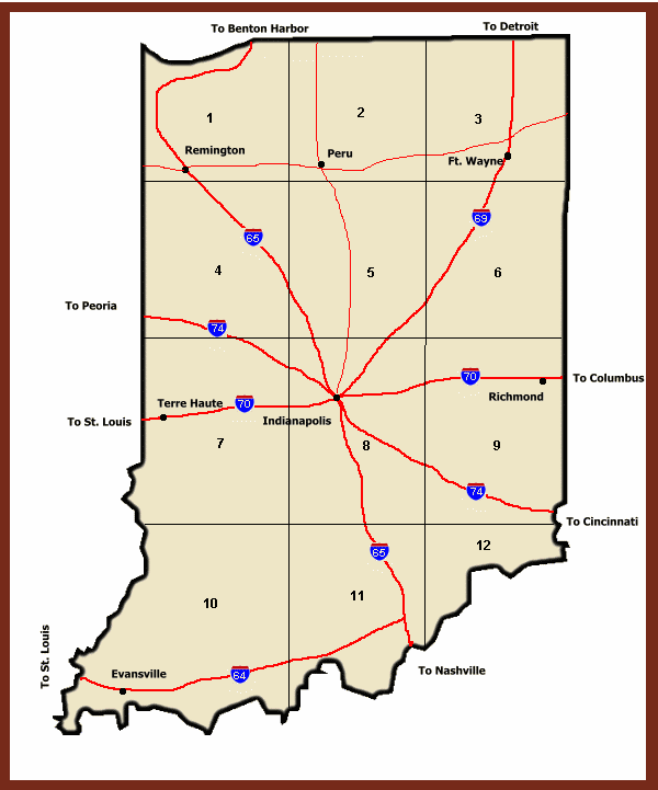 Indiana Ghost Towns Map